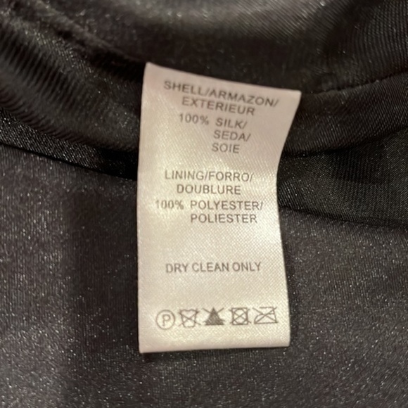 KENSIE 100% silk dress paisley chiffon ruffle fit and flare gray purple black - Picture 10 of 11